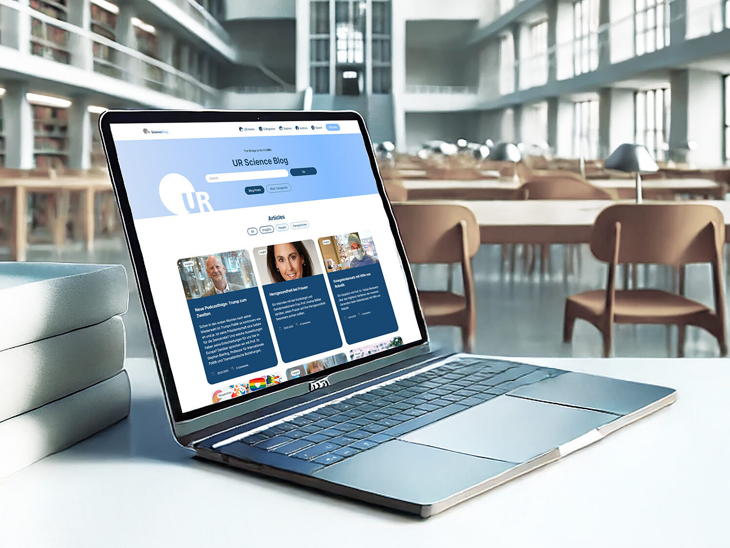 Mockup des Blogs der Uni Regensburg