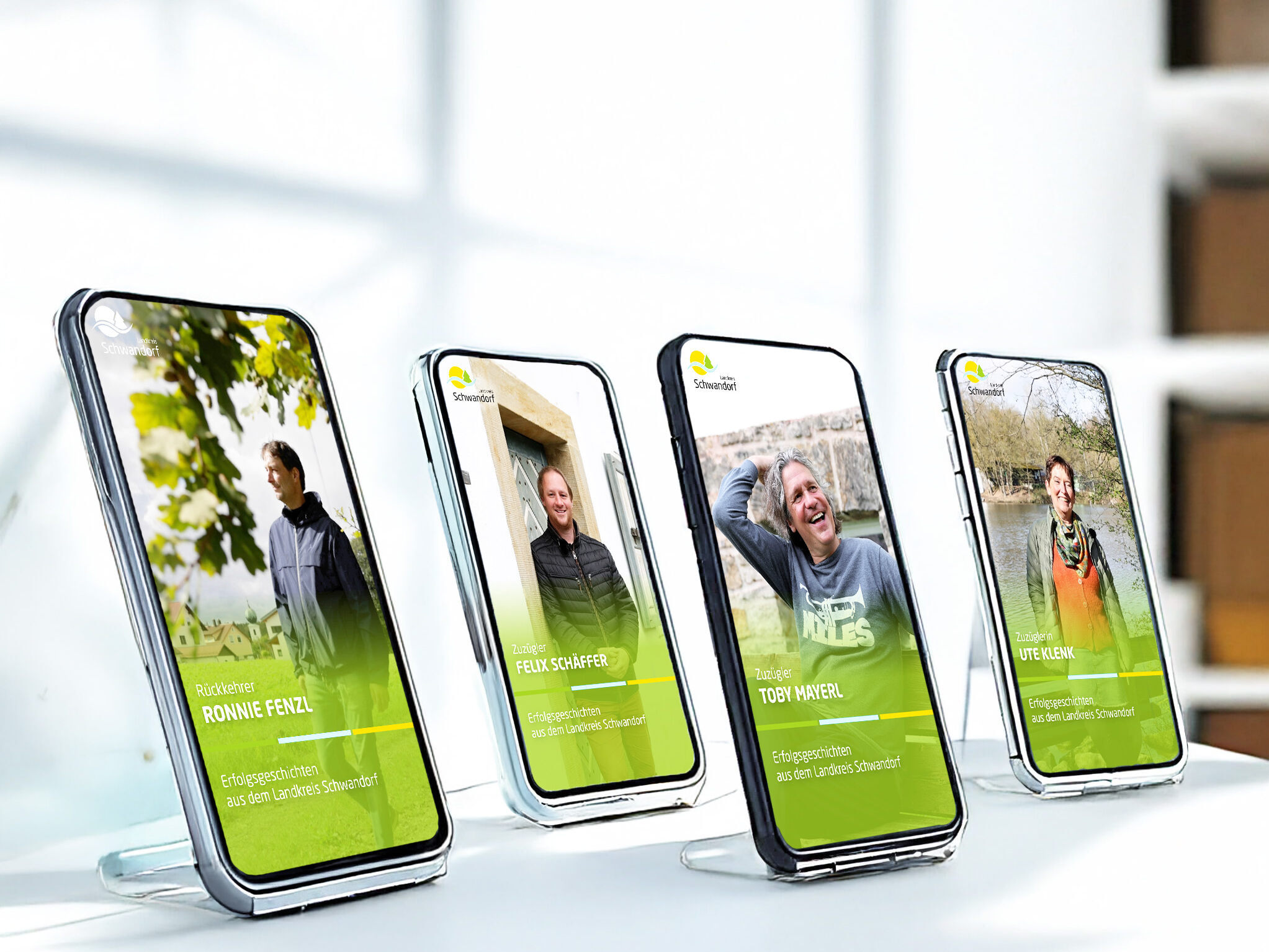 Mockups der Landkreis-Videos für Schwandorf