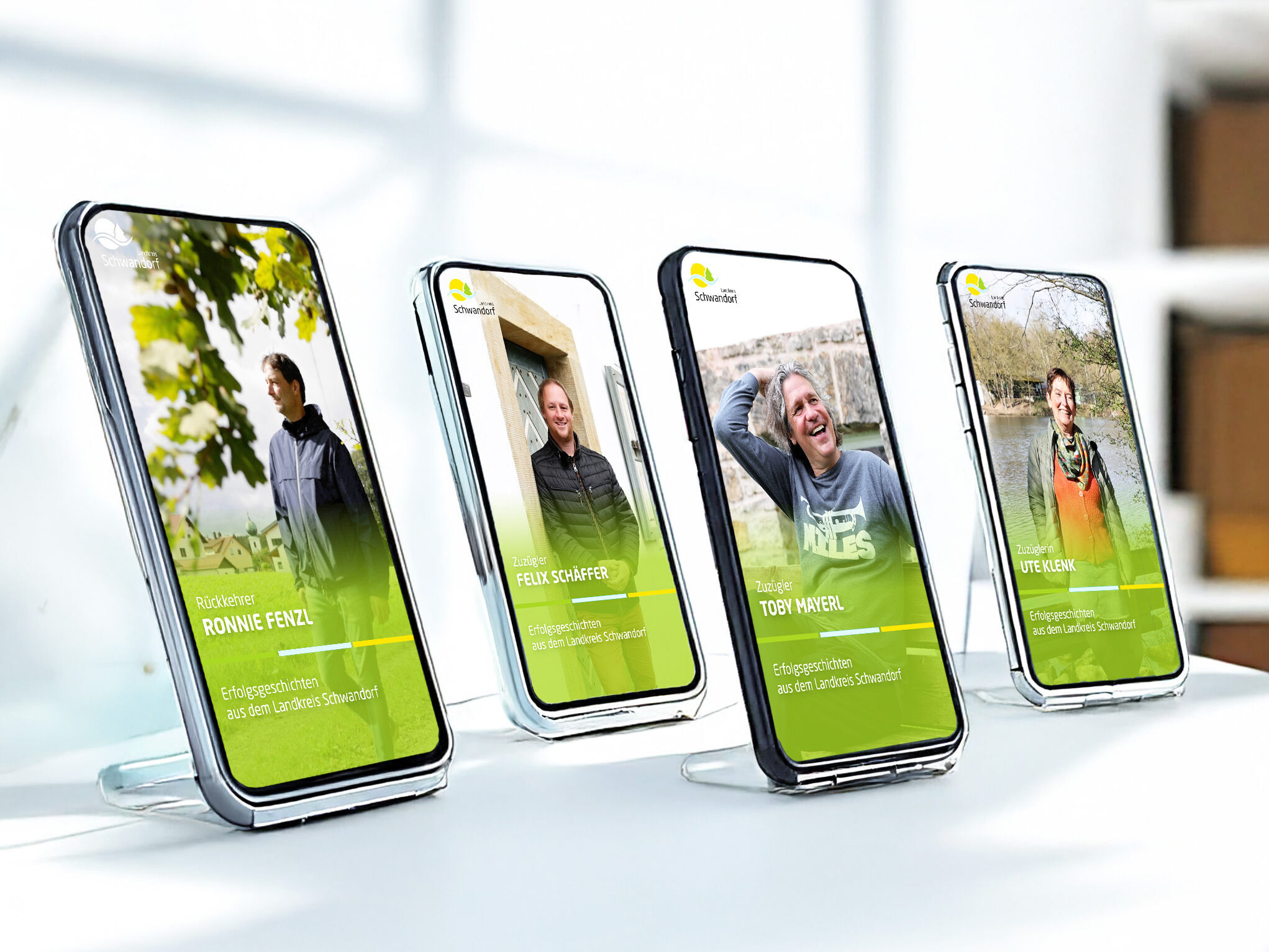Mockups der Landkreis-Videos für Schwandorf