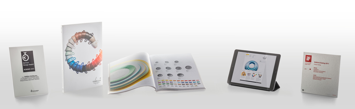 Aufstellung von ausgezeichneten Produkten (Katalog und Webseite)