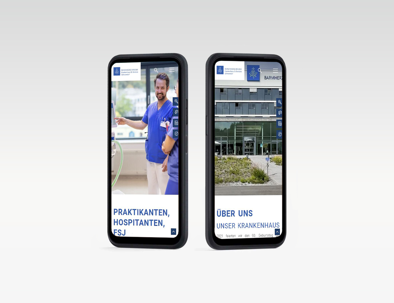 Handymockups der Karriereseite der BB Schwandorf