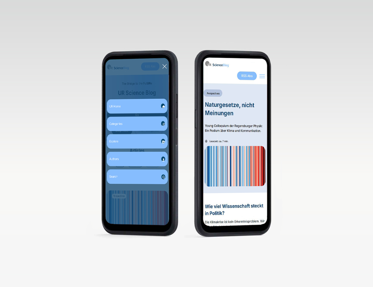 Handymockup der Blog-Webseite