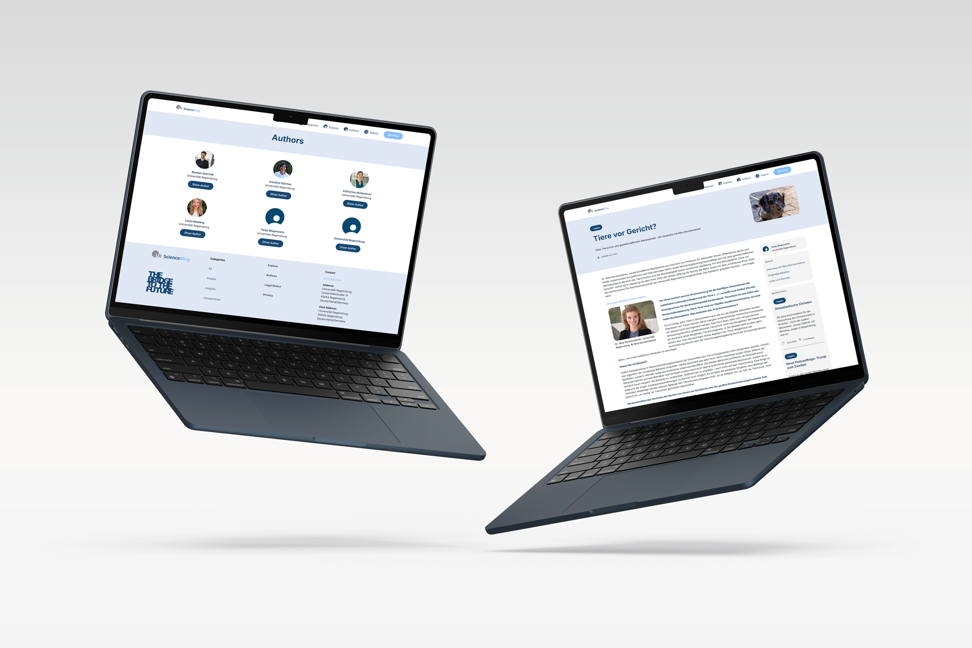 Laptopmockup der Blog-Webseite
